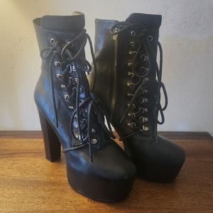 The Kooples | Heeled Lace-Up Platform Boots